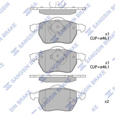 Hi-Q SP2001B - Тормозные колодки, дисковые, комплект autospares.lv