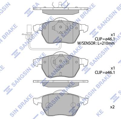 Hi-Q SP2001 - Тормозные колодки, дисковые, комплект autospares.lv