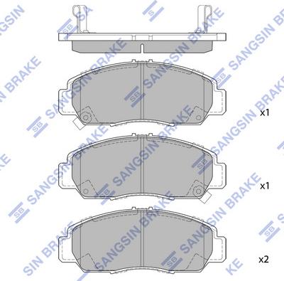 Hi-Q SP2012A - Тормозные колодки, дисковые, комплект autospares.lv