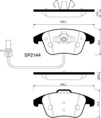 Hi-Q SP2144 - Тормозные колодки, дисковые, комплект autospares.lv