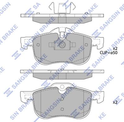 Hi-Q SP2109-F - Тормозные колодки, дисковые, комплект autospares.lv