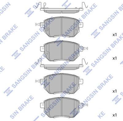 Hi-Q SP2107 - Тормозные колодки, дисковые, комплект autospares.lv