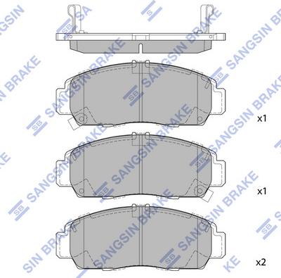 Hi-Q SP2114 - Тормозные колодки, дисковые, комплект autospares.lv