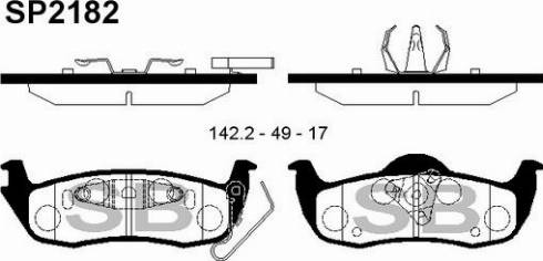 Hi-Q SP2182 - Тормозные колодки, дисковые, комплект autospares.lv