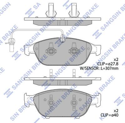 Hi-Q SP2316 - Тормозные колодки, дисковые, комплект autospares.lv