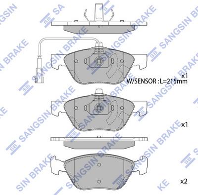 Hi-Q SP2294A - Тормозные колодки, дисковые, комплект autospares.lv