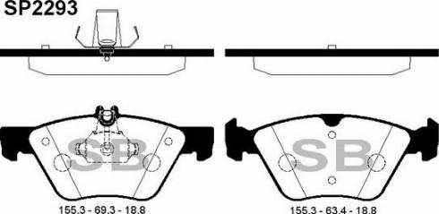 Hi-Q SP2293 - Тормозные колодки, дисковые, комплект autospares.lv