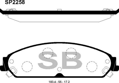 Hi-Q SP2258 - Тормозные колодки, дисковые, комплект autospares.lv