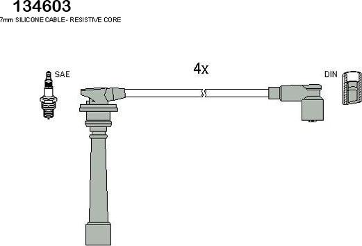 Hitachi 134603 - Комплект проводов зажигания autospares.lv