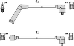 Hitachi 134116 - Комплект проводов зажигания autospares.lv