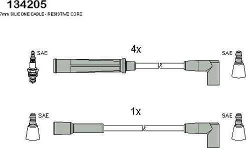 Hitachi 134205 - Комплект проводов зажигания autospares.lv