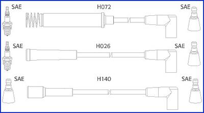 Hitachi 134202 - Комплект проводов зажигания autospares.lv