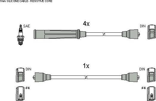 Hitachi 134218 - Комплект проводов зажигания autospares.lv