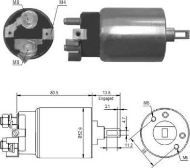 Hoffer 46098 - Тяговое реле, соленоид, стартер autospares.lv