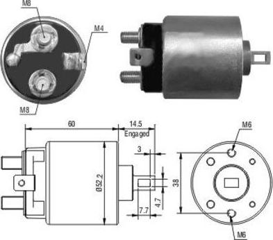 Hoffer 46092 - Тяговое реле, соленоид, стартер autospares.lv