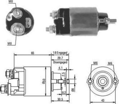 Hoffer 46097 - Тяговое реле, соленоид, стартер autospares.lv