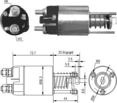 Hoffer 46045 - Тяговое реле, соленоид, стартер autospares.lv