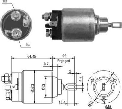 Hoffer 46041 - Тяговое реле, соленоид, стартер autospares.lv