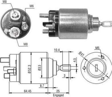 Hoffer 46043 - Тяговое реле, соленоид, стартер autospares.lv