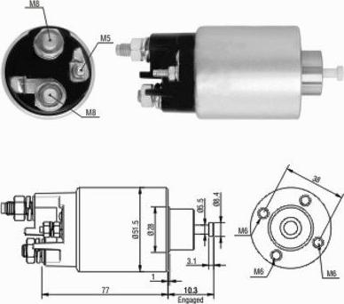 Hoffer 46058 - Тяговое реле, соленоид, стартер autospares.lv