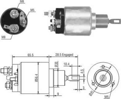 Hoffer 46019 - Тяговое реле, соленоид, стартер autospares.lv