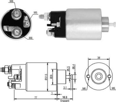 Hoffer 46014 - Тяговое реле, соленоид, стартер autospares.lv