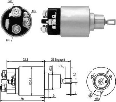 Hoffer 46010 - Тяговое реле, соленоид, стартер autospares.lv