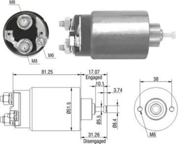 Hoffer 46082 - Тяговое реле, соленоид, стартер autospares.lv