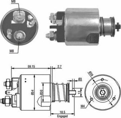 Hoffer 46087 - Тяговое реле, соленоид, стартер autospares.lv