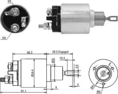 Hoffer 46033 - Тяговое реле, соленоид, стартер autospares.lv