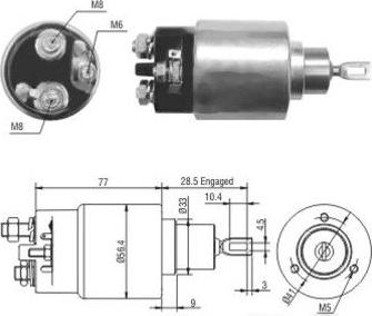 Hoffer 46028 - Тяговое реле, соленоид, стартер autospares.lv