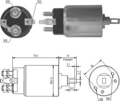 Hoffer 46022 - Тяговое реле, соленоид, стартер autospares.lv