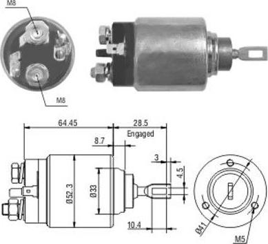 Hoffer 46071 - Тяговое реле, соленоид, стартер autospares.lv