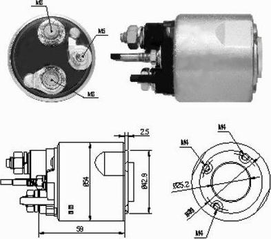 Hoffer 46159 - Тяговое реле, соленоид, стартер autospares.lv