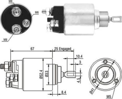 Hoffer 46151 - Тяговое реле, соленоид, стартер autospares.lv