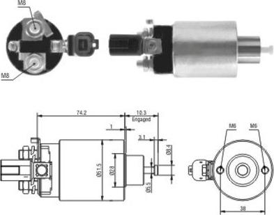 Hoffer 46161 - Тяговое реле, соленоид, стартер autospares.lv