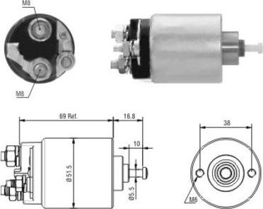 Hoffer 46104 - Тяговое реле, соленоид, стартер autospares.lv