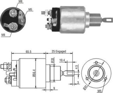 Hoffer 46103 - Тяговое реле, соленоид, стартер autospares.lv