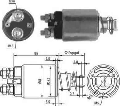 Hoffer 46119 - Тяговое реле, соленоид, стартер autospares.lv