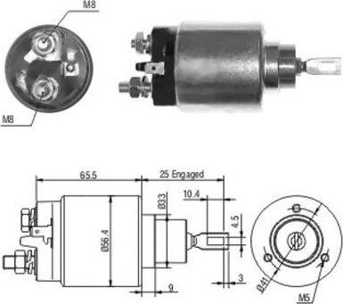 Hoffer 46115 - Тяговое реле, соленоид, стартер autospares.lv