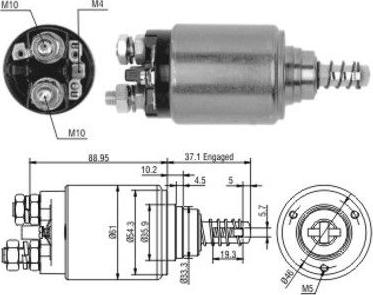 Hoffer 46116 - Тяговое реле, соленоид, стартер autospares.lv