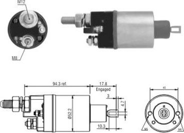 Hoffer 46187 - Тяговое реле, соленоид, стартер autospares.lv