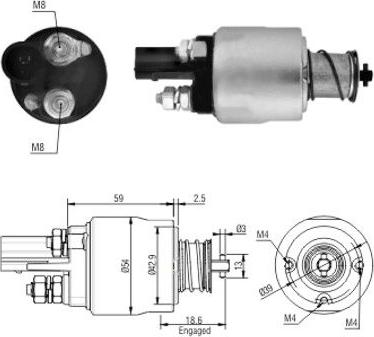 Hoffer 46126 - Тяговое реле, соленоид, стартер autospares.lv