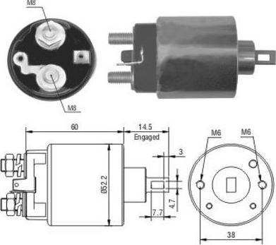 Hoffer 46174 - Тяговое реле, соленоид, стартер autospares.lv