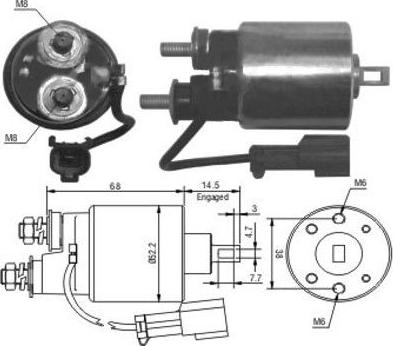 Hoffer 46175 - Тяговое реле, соленоид, стартер autospares.lv