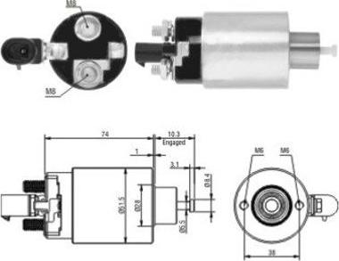 Hoffer 46171 - Тяговое реле, соленоид, стартер autospares.lv