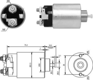 Hoffer 46178 - Тяговое реле, соленоид, стартер autospares.lv