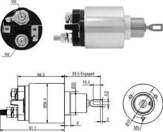 Hoffer 46303 - Тяговое реле, соленоид, стартер autospares.lv