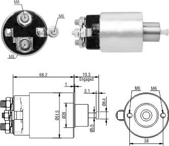 Hoffer 46280 - Тяговое реле, соленоид, стартер autospares.lv