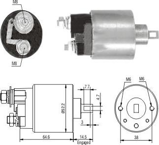 Hoffer 46235 - Тяговое реле, соленоид, стартер autospares.lv